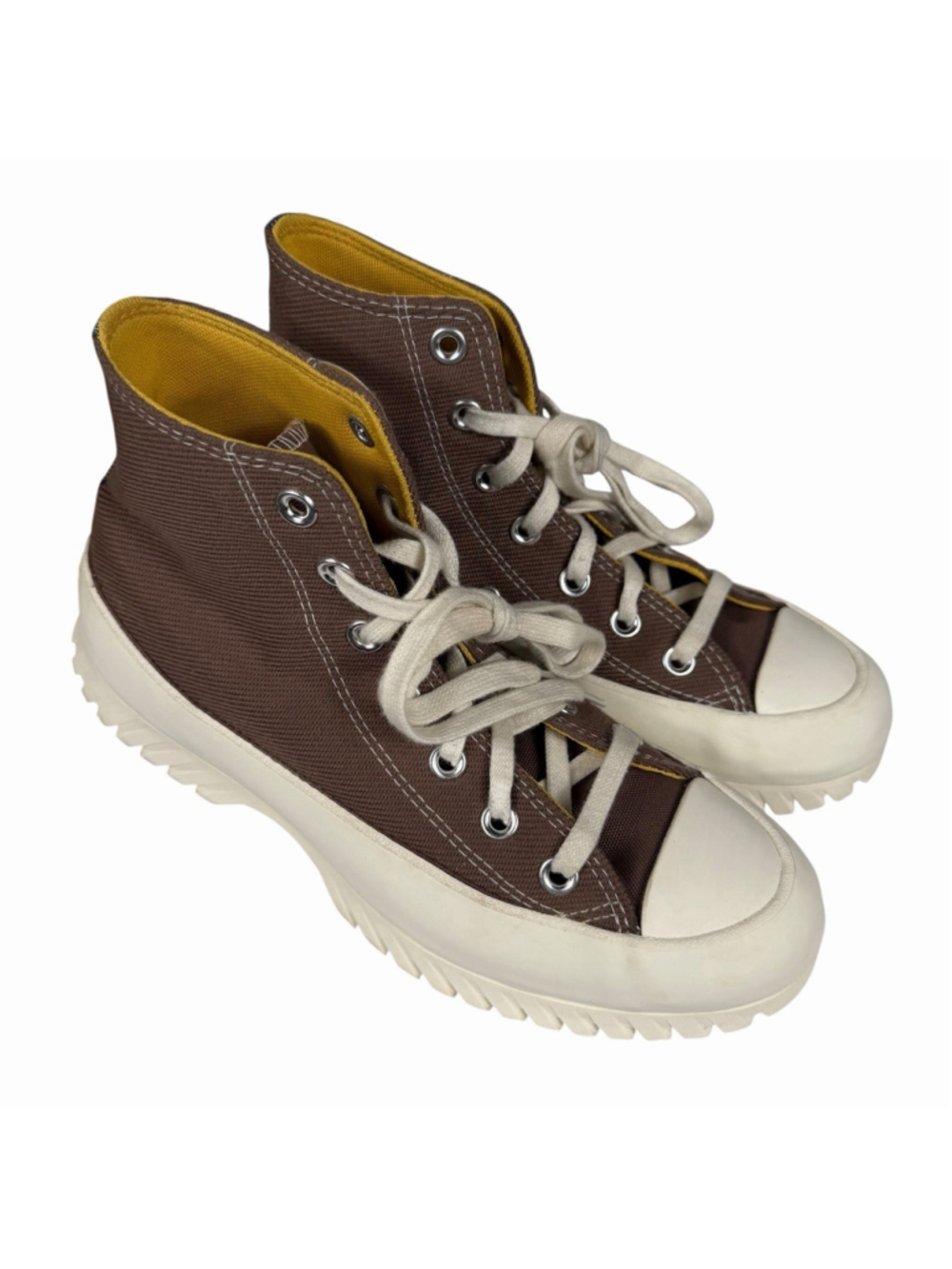 Converse Chunky Platform High Top Lugged 2.0 Sneakers Brown Canvas Women's 7.5